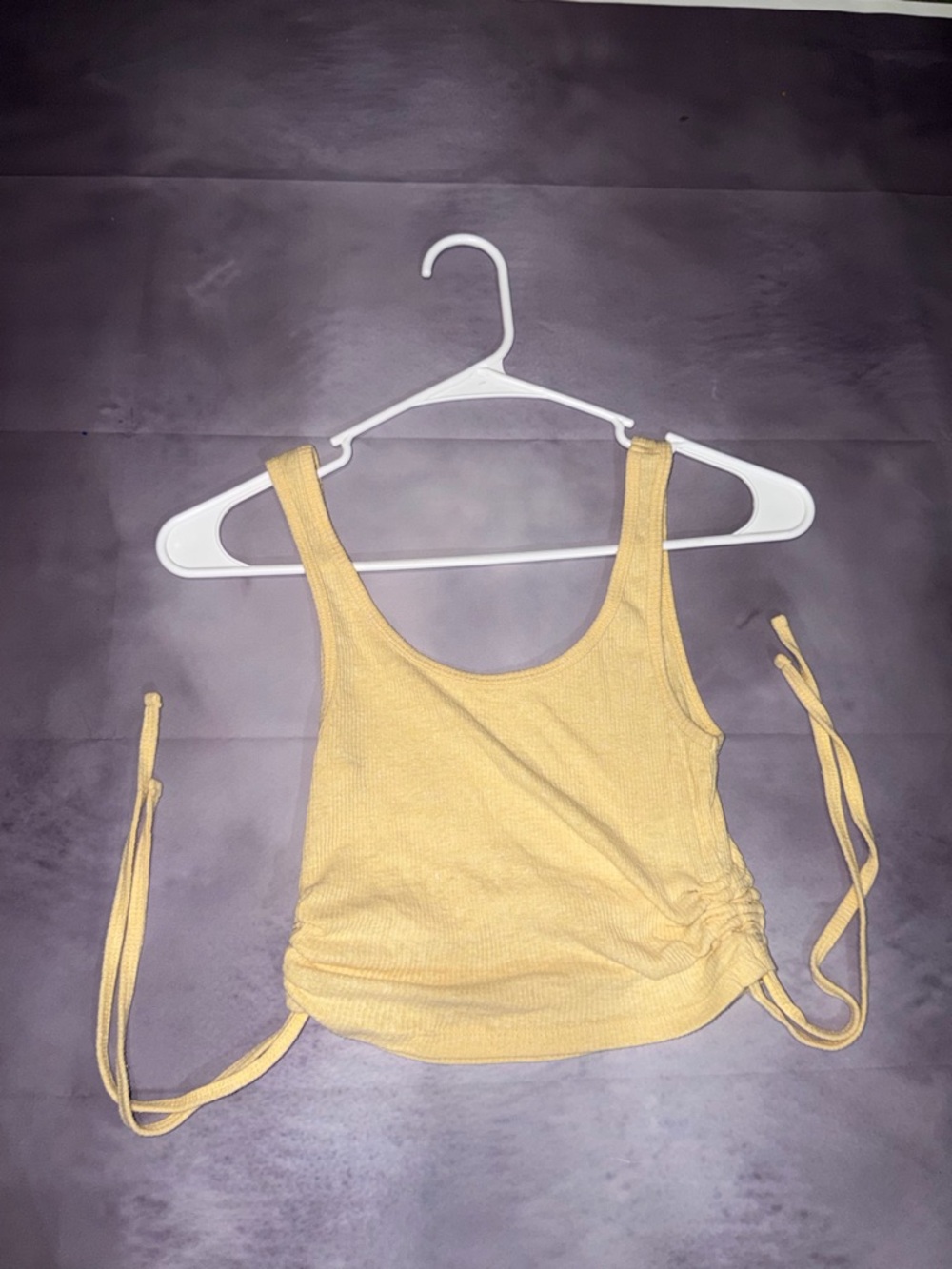 PacSun Yellow Ribbed Side-Tie Tank Top